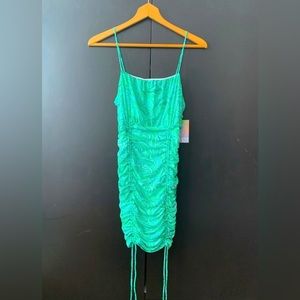 Teal short dress w/ spaghetti straps